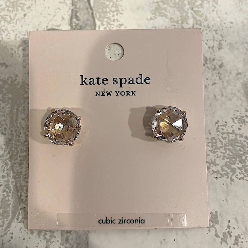 Kate Spade Cubic Zirconia Earrings Gold/Bright Ideas NWT